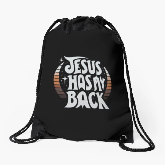Jesus Has My Back 23 Drawstring Bags