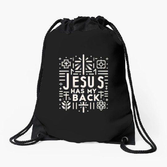 Jesus Has My Back 30 Drawstring Bags