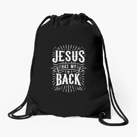 Jesus Has My Back 31 Drawstring Bags