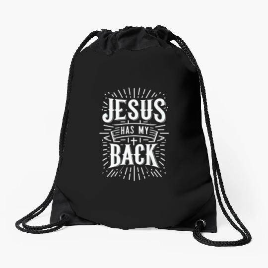 Jesus Has My Back 31 Drawstring Bags