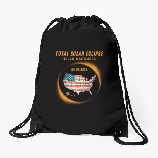 Total Solar Eclipse 2024 USA Drawstring Bags