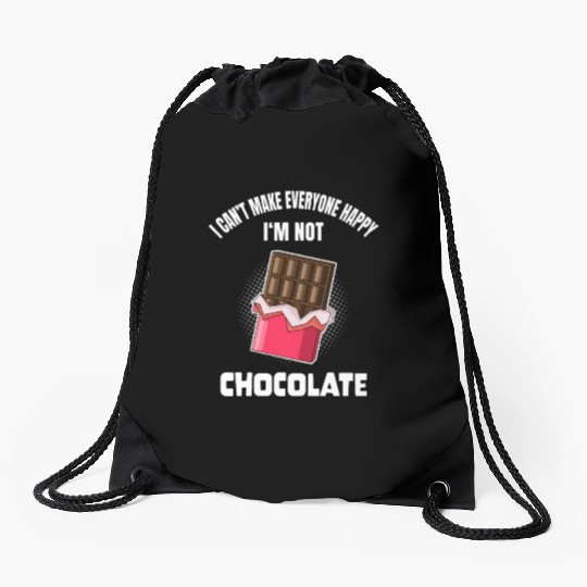 Funny Chocolate Lover Foodie Quote Humor Drawstring Bags