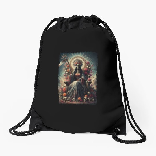 La Santa Muerte Saint Death Drawstring Bags