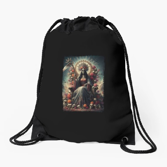 La Santa Muerte Saint Death Drawstring Bags