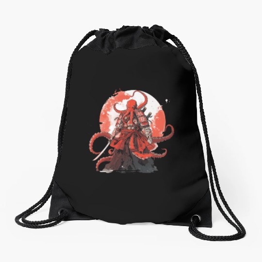 Samurai Katana Sword anime Octopus manga Warrior Drawstring Bags