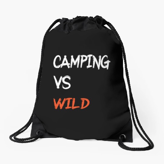 Camping vs Wild Drawstring Bags
