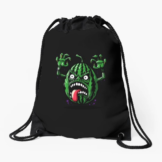 Watermelon Monster Floating Drawstring Bags
