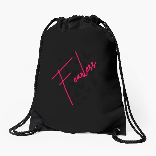 Humor Fearless Butterflies funny Drawstring Bags