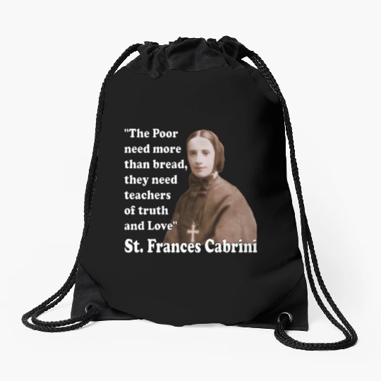 St Frances Cabrini Catholic Saint Drawstring Bags