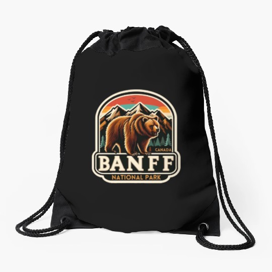 Banff National Park, Alberta Canada grizzly bears Drawstring Bags