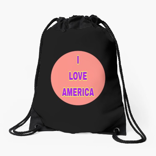 I LOVE AMERICA SUPER QUALITY Drawstring Bags