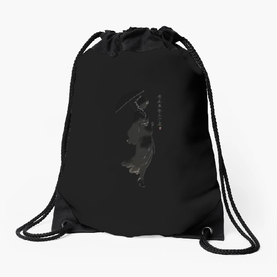 japanese woman silhouette Drawstring Bags