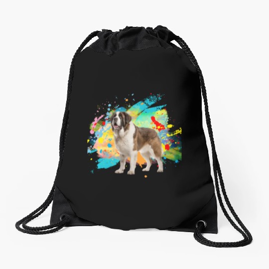 Saint Barnard Dog Lover, Dog Mom, Dog Dad Drawstring Bags