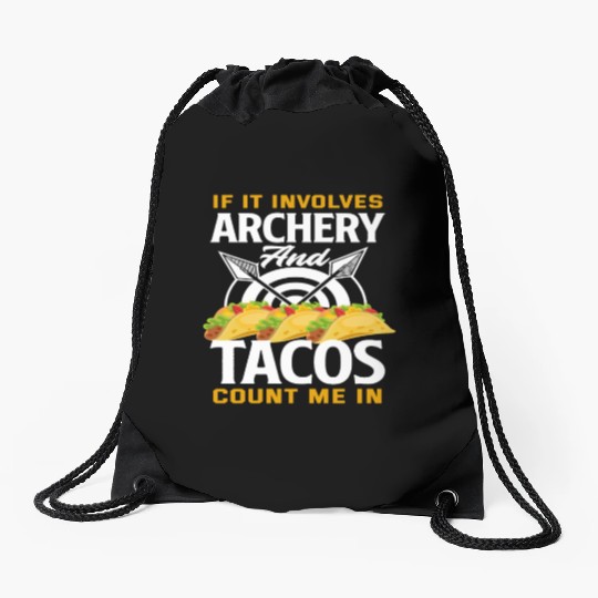 Archery Tacos Drawstring Bags