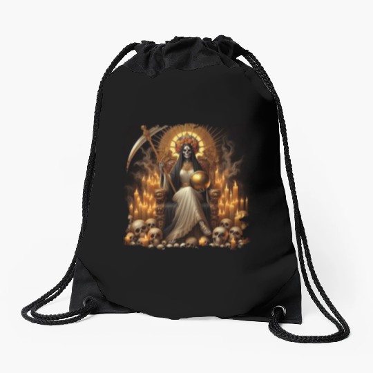 La Santa Muerte Saint Death Drawstring Bags