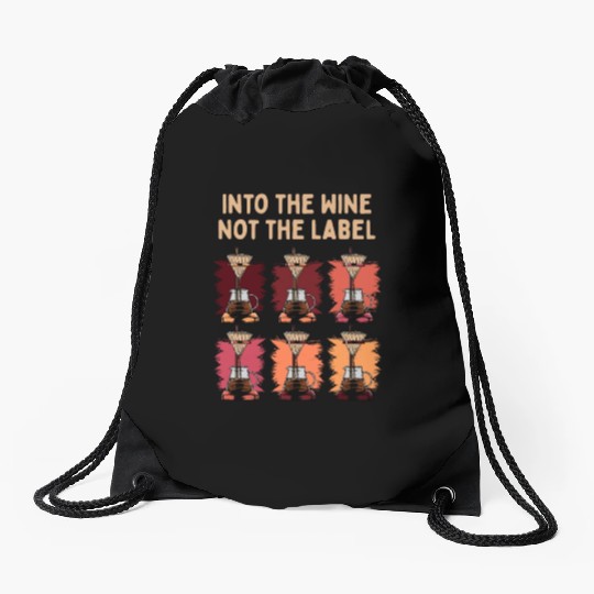 Funny Wine Lover Drinking Champagne Drawstring Bags