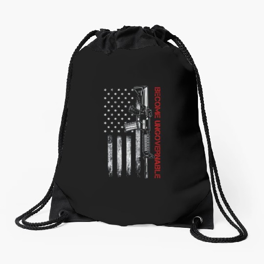 Become Ungovernable American USA Flag Drawstring Bags