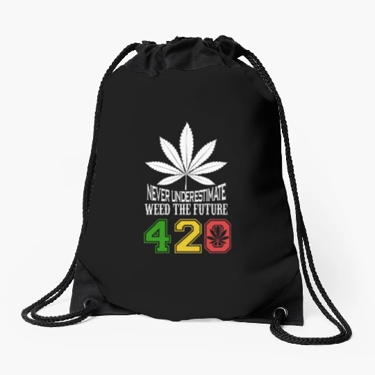 Chuckling 420 Future of Herb Weed Marijuana Design Drawstring Bags