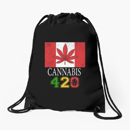 Comical 420 Celebrate Herb Weed Marijuana Design Drawstring Bags