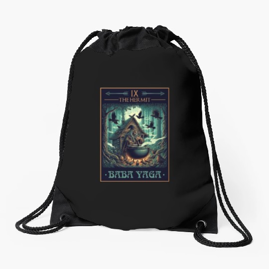Baba Yaga The Hermit Tarot Card Pagan Witch Drawstring Bags