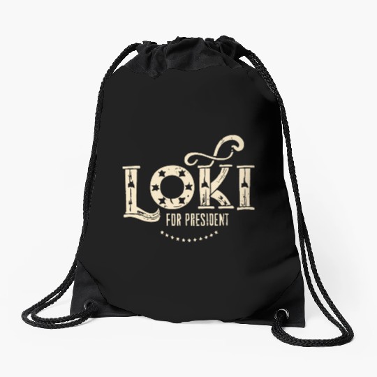 Loki For President Funny History Drawstring Bags