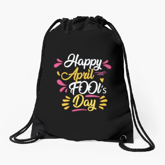 April Fools Day Celebration Design Drawstring Bags