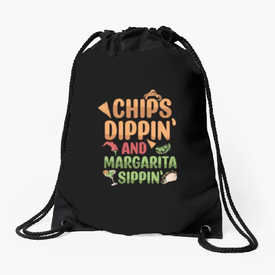 Margarita Sippin' Summer Vibes Drawstring Bags