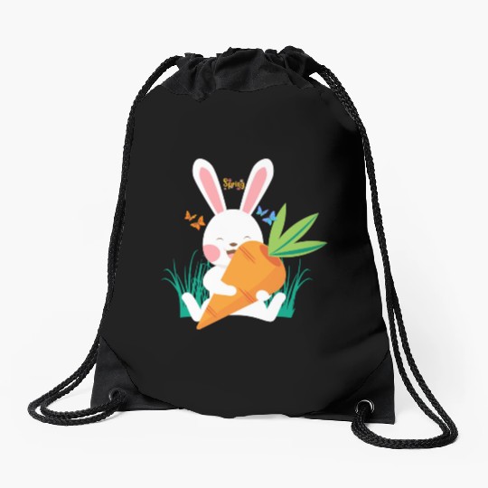 hello spring Drawstring Bags