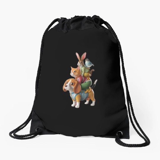 "Pawsitively Adored: Embracing Love for All Pets" Drawstring Bags