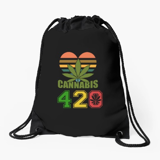 Hysteric 420 Love Good Herb Weed Marijuana Design Drawstring Bags
