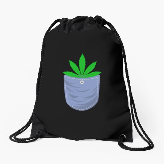 Jesting 420 Pocket Of Herb Weed Marijuana Design Drawstring Bags