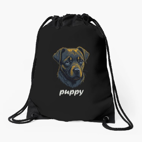 sad dog Drawstring Bags