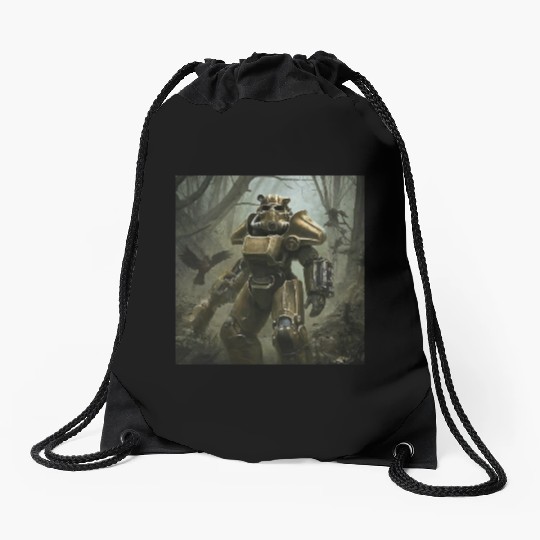 The Robot No.2 Drawstring Bags