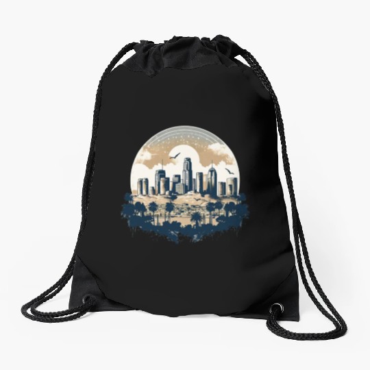 Los Angeles - City of Angels Drawstring Bags