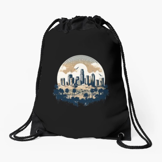 Los Angeles - City of Angels Drawstring Bags