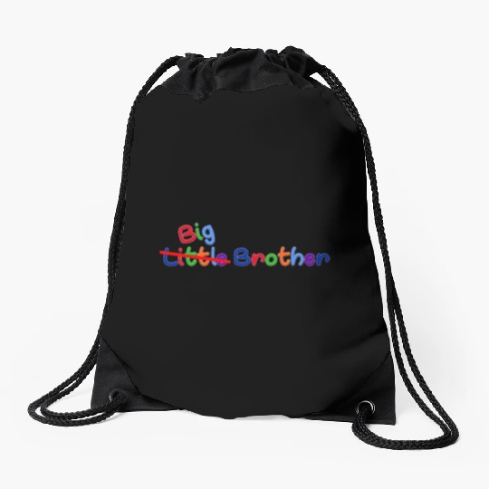 little big brother Drawstring Bags