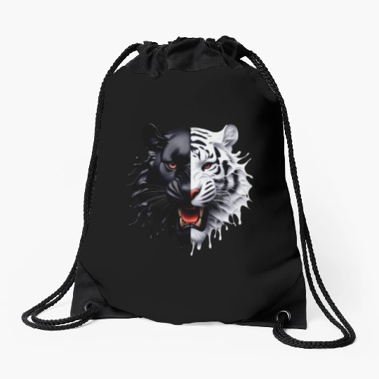 3D realistic black panther & Leopart Design Drawstring Bags