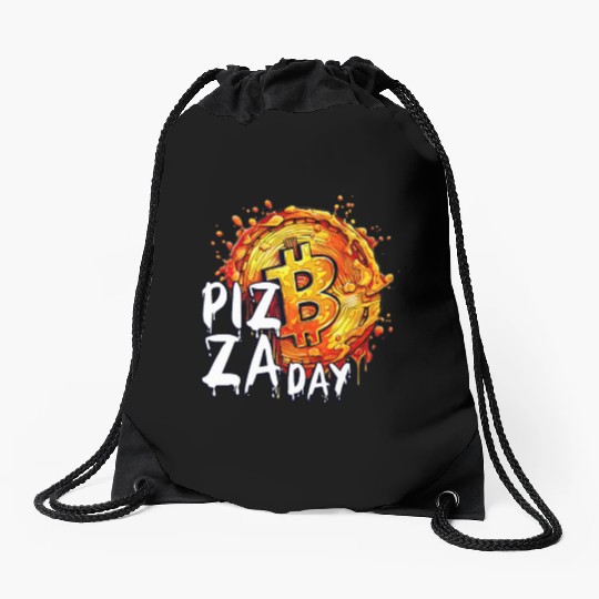 Bitcoin Pizza Day May 22nd Funny Crypto Currency C Drawstring Bags