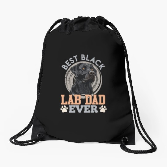 Labrador Owner BEST BLACK LAB DAD EVER Dog Drawstring Bags