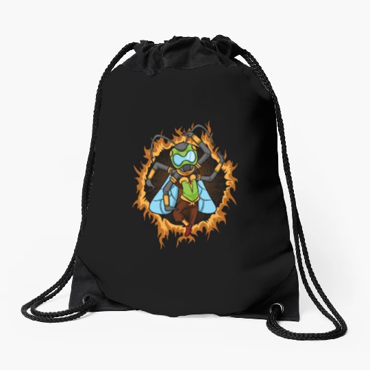 The Warrior Fly Drawstring Bags