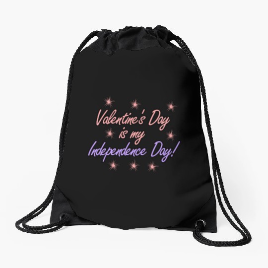 Single Alone Lonely valentine's day joke Drawstring Bags
