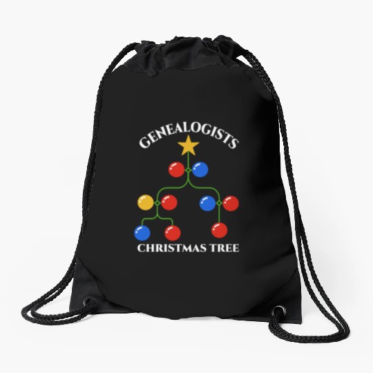 Genealogists Christmas Tree Ancestry Genealogy Drawstring Bags