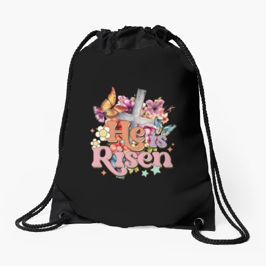 He Is Risen Christian Easter Jesus Resurrection Drawstring Bags