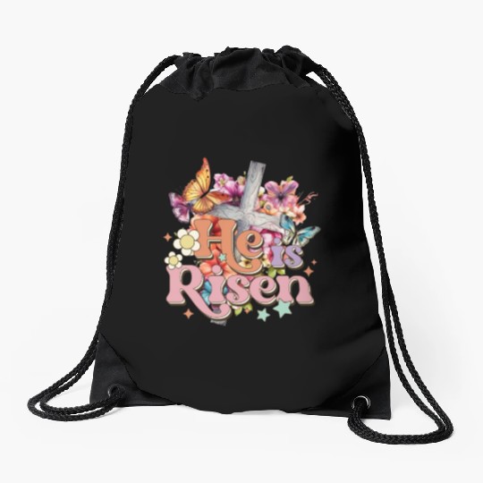 He Is Risen Christian Easter Jesus Resurrection Drawstring Bags
