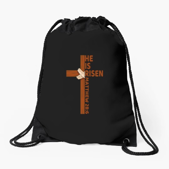 He Is Risen Matthew 28:6 Christian Easter Jesus Drawstring Bags