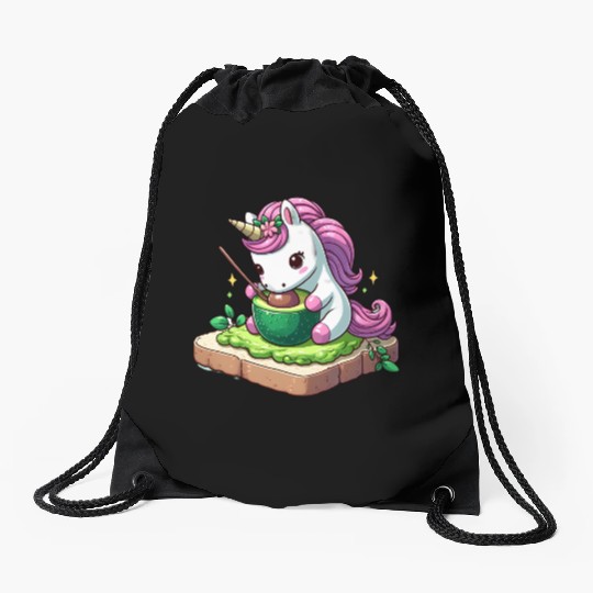 Unicorn's Avocado Toast Drawstring Bags
