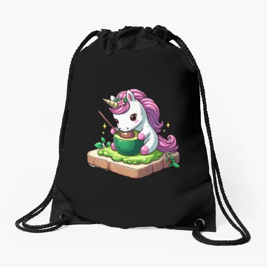 Unicorn's Avocado Toast Drawstring Bags