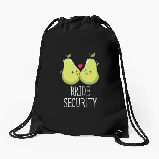 Bride Security Funny Wedding Little Ring Bear Drawstring Bags