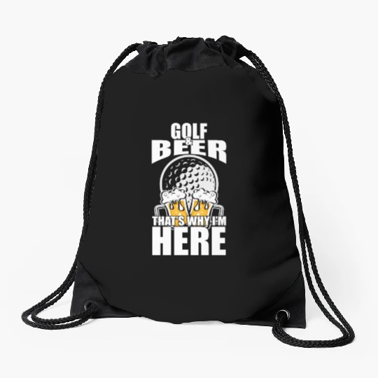 Funny Golf Beer Drawstring Bags Funny Picture