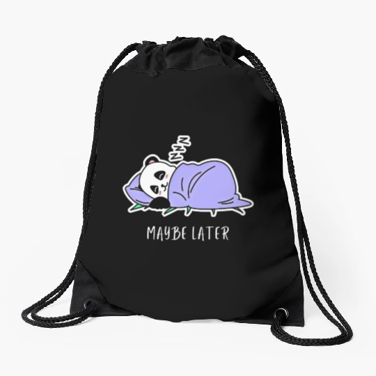 Maybe later cute panda Drawstring Bags